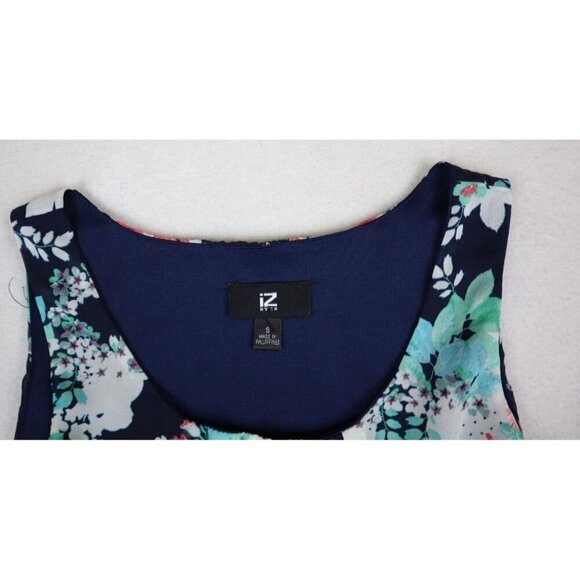 IZ BYER - WOMEN'S BLUE FLORAL PRINT FIT & FLARE DRESS - SIZE S - Picture 4 of 9